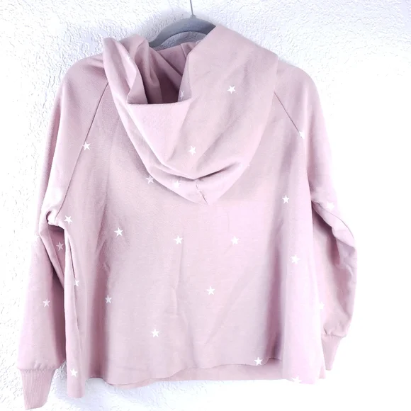 STORIA Stars Print Lace-Up Oversized Hoodie Mauve Pink Jacket - Picture 9 of 12